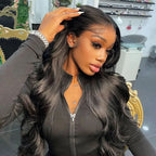 QVR Glueless Pre-cut 4x4 HD Lace Closure Human Hair Wigs Body Wave Wear and Go Wigs