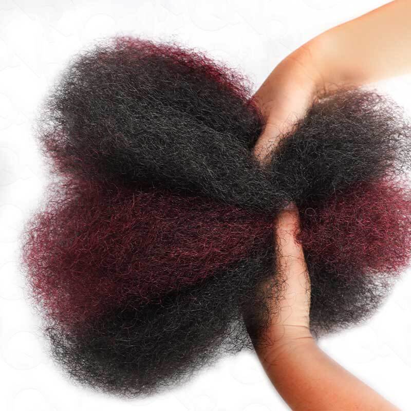 QVR Multi-Color Combo Afro Kinky Bulk Human Hair For Braiding Dreadlock