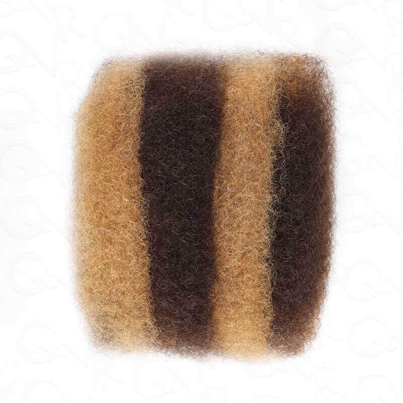 QVR 3 In 1 Afro Kinky Bulk Three Colors #4/30/27 Human Hair For Braiding Dreadlock Hair