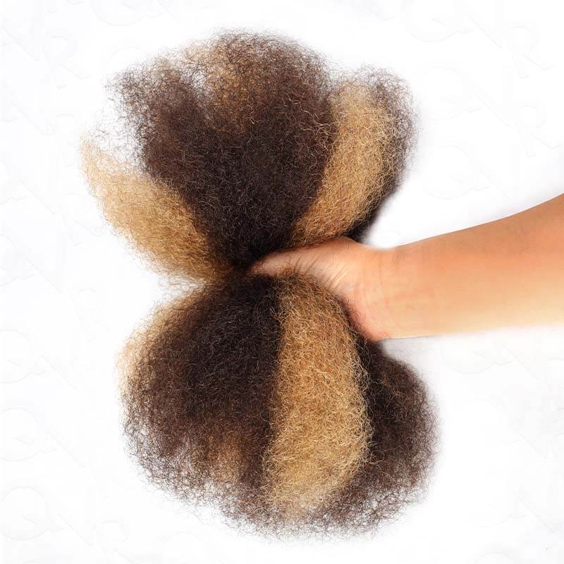 QVR Multi-Color Combo Afro Kinky Bulk Human Hair For Braiding Dreadlock
