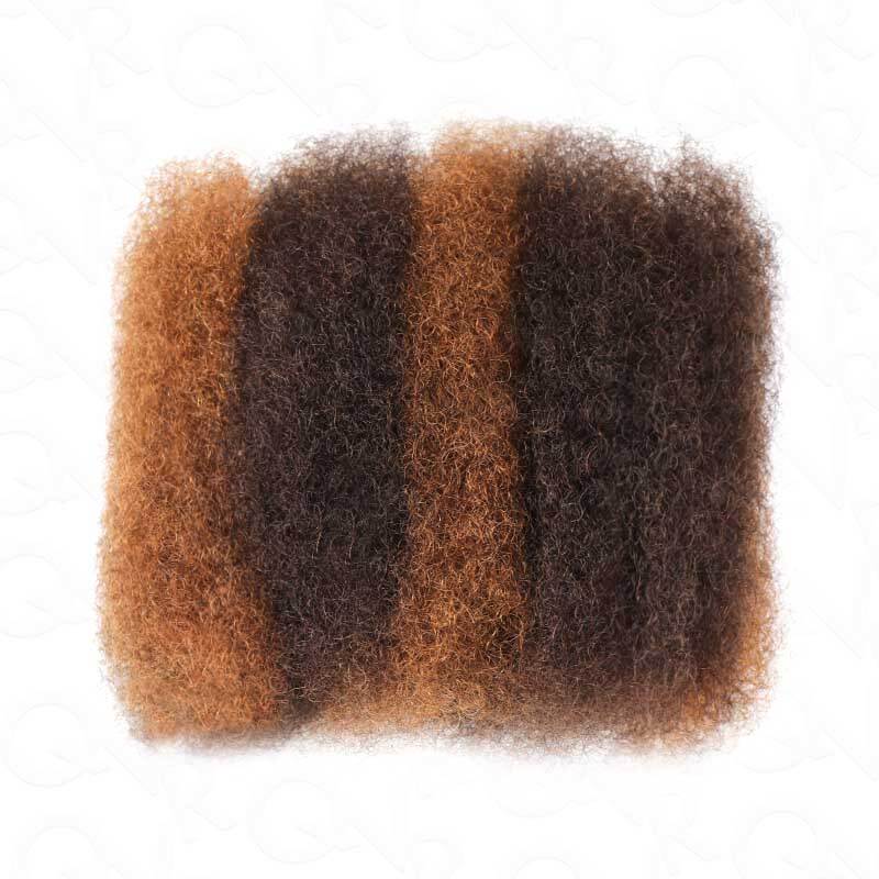 QVR 3 In 1 Afro Kinky Bulk Three Colors #4/30/27 Human Hair For Braiding Dreadlock Hair