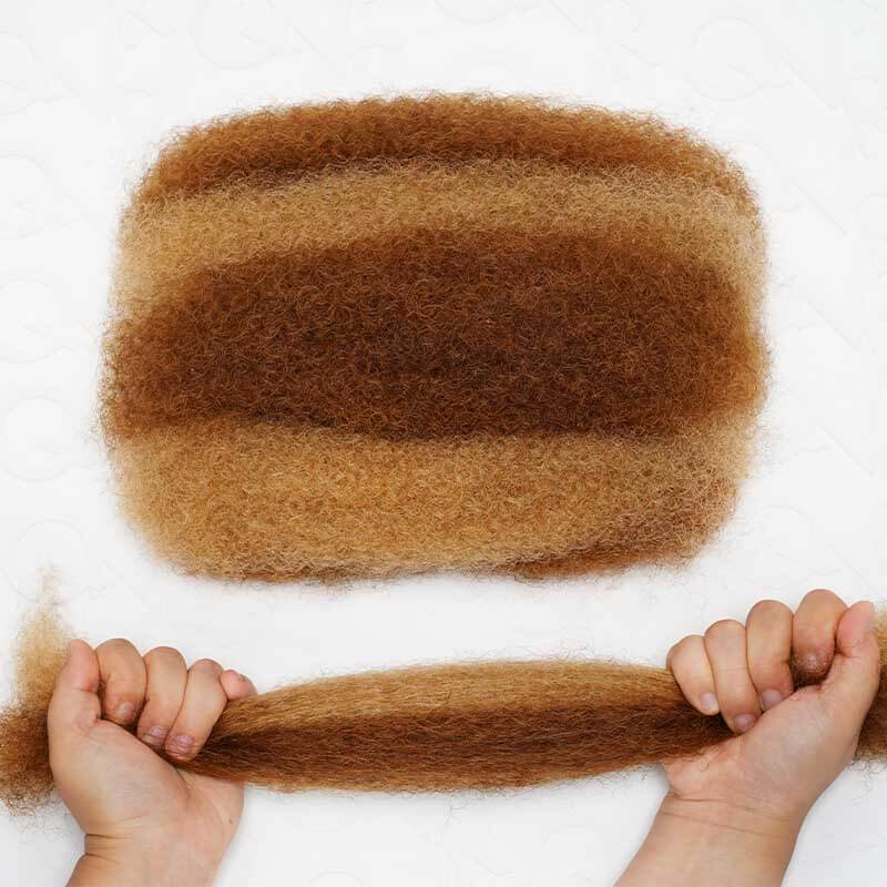 QVR Two Colors #P27/30 Afro Kinky Bulk Human Hair for Mini Twist Braiding Dreadlock