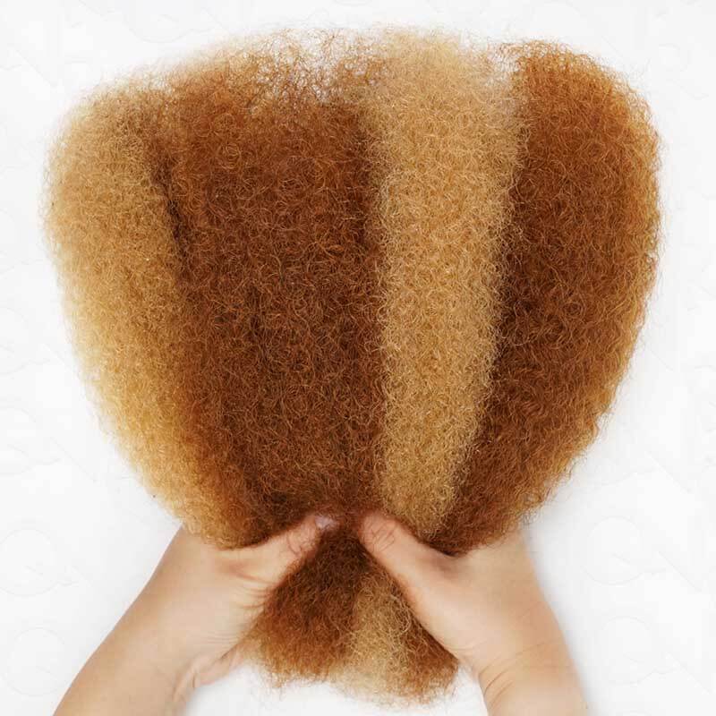 QVR Two Colors #P27/30 Afro Kinky Bulk Human Hair for Mini Twist Braiding Dreadlock
