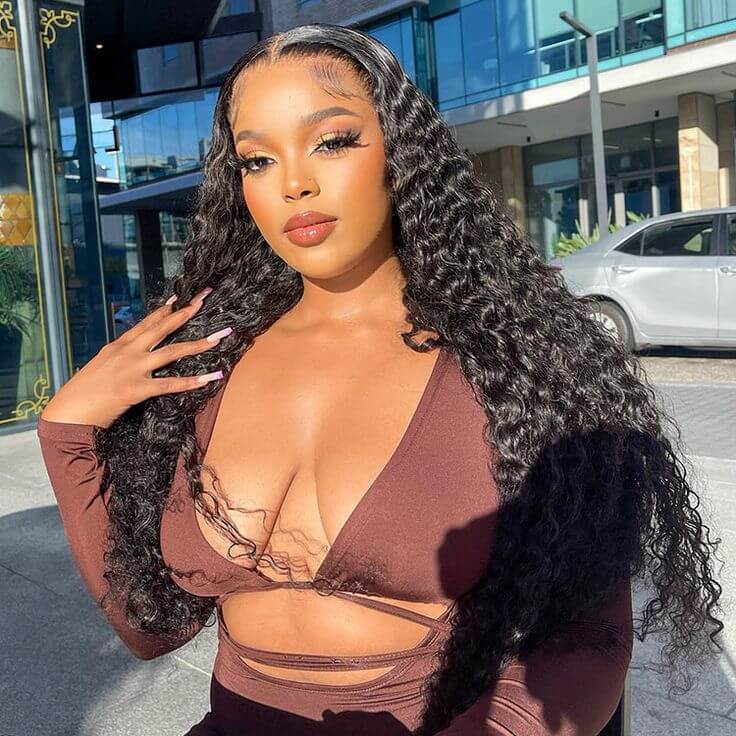 QVR Glueless Water Wave V Part Wigs 180% Density Super Natural Human Hair Glueless 0 Skill Needed Wig