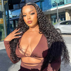 QVR Glueless Water Wave V Part Wigs 180% Density Super Natural Human Hair Glueless 0 Skill Needed Wig