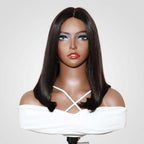 QVR 15A Unprocessed Mono Net Short Bob Glueless Wig Natural Parting and Virgin Human Hair Wigs