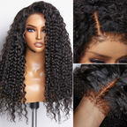 QVR 4C Curly Edges Water Wave Hair 13x4 5x5 HD Lace Front Wigs With Realistic Hairline