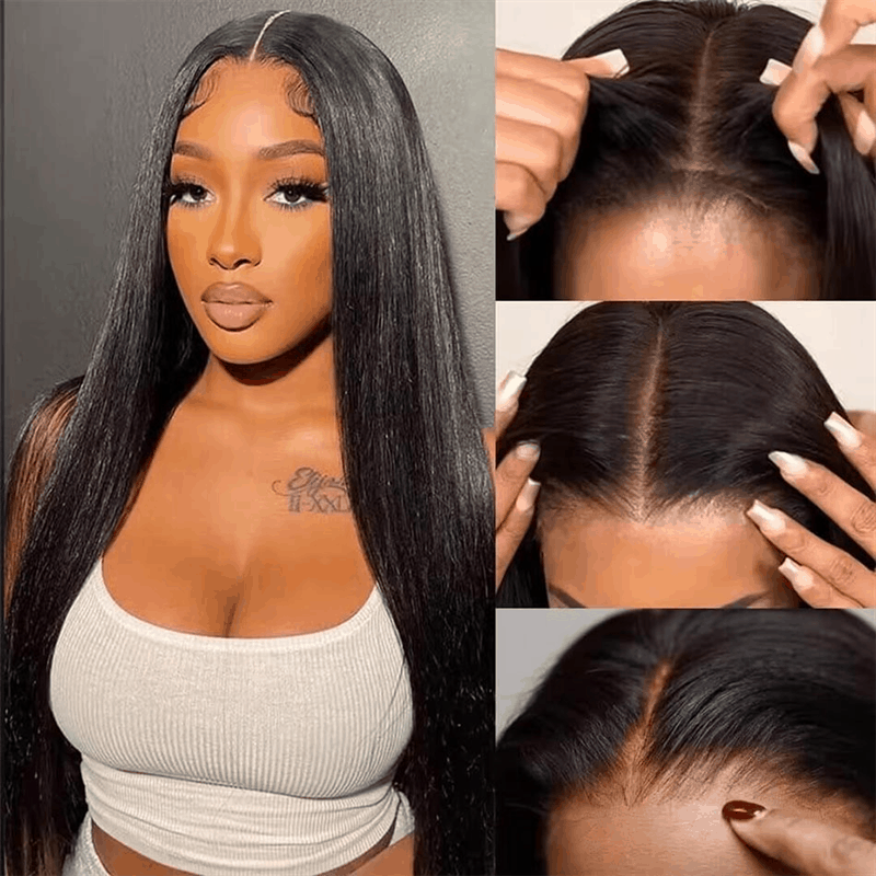 QVR Pre-cut 13x4 HD Lace Frontal Human Hair Wigs Straight Wear and Go Wig For Beginners
