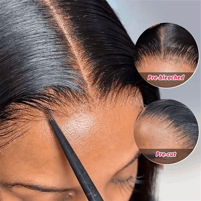 QVR Pre-cut 13x4 HD Lace Frontal Human Hair Wigs Straight Wear and Go Wig For Beginners