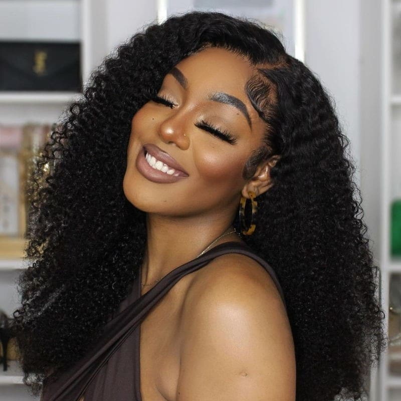 QVR Glueless Jerry Curly V Part Wigs Full Density No Leave Out Wear and Go Wigs