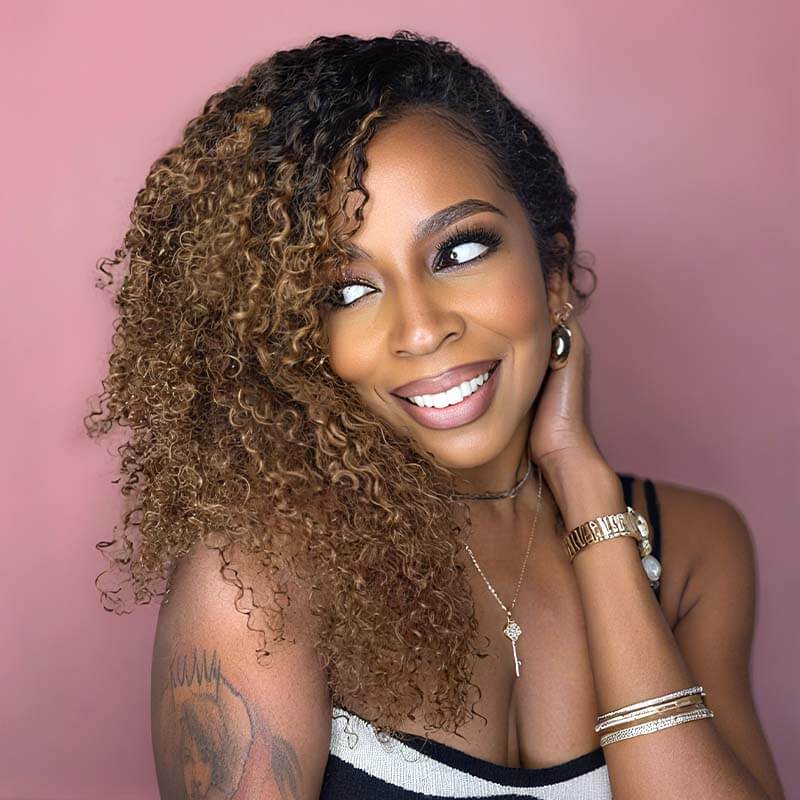 QVR Premium Chinese Hair Small Kinky Curly Virgin Human Crochet Hair Ombre #T1B/30 Machine Made Feather Crochet Hairstyles
