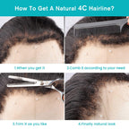 4C Edge Hairline-Straight Hair 5x5 HD Transparent Lace Frontal Wigs With Kinky Edges Curly Baby Hair