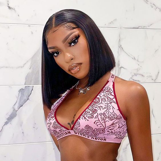 QVR Bob 13x4 Lace Frontal Wigs Brazilian Straight Black Virgin Human Hair Wigs