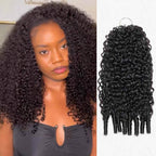 QVR Burmese Curly Crochet Hair Natural Black Machine Made Feather Crochet Human Hair Extension