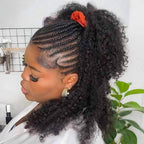 QVR Afro Kinky Curly Crochet Hair Machine Made Natural Black Feather Human Hair Extension