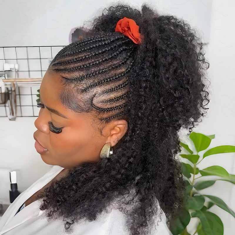 QVR Premium Chinese Hair Afro Kinky Curly Virgin Human Crochet Hair Natural Black Machine Made Feather Crochet Hairstyles