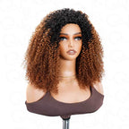 QVR Glueless Kinky Curly Half Wig 250% Density Human Hair Wig Wear Go Flip Over Wig