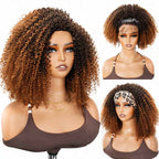 QVR Glueless Kinky Curly Half Wig 250% Density Human Hair Wig Wear Go Flip Over Wig
