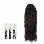 QVR Ombre Brown #T1B/4 Feather Crochet Human Hair Afro Kinky Curly Machine Made Crochet Weave Hair Extensions