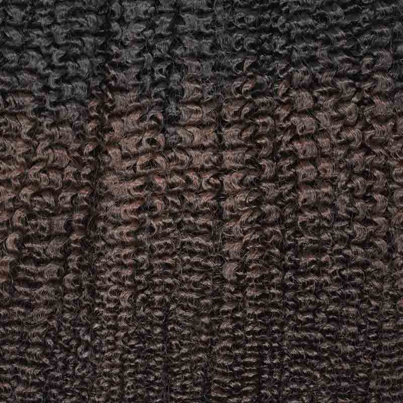 QVR Ombre Brown #T1B/4 Feather Crochet Human Hair Afro Kinky Curly Machine Made Crochet Weave Hair Extensions