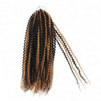 QVR Blonde Highlight Feather Crochet Human Hair #P1B/27 Afro Kinky Curly Machine Made Crochet Weave Hair Extensions