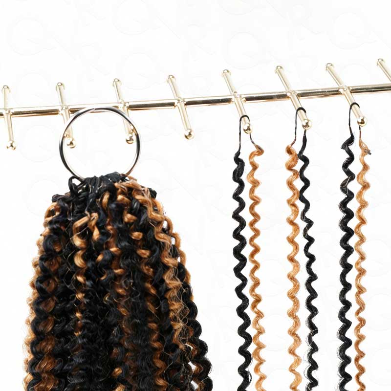 QVR Blonde Highlight Feather Crochet Human Hair #P1B/27 Afro Kinky Curly Machine Made Crochet Weave Hair Extensions