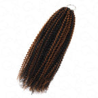 QVR Brown Highlight Feather Crochet Human Hair #P1B/30 Afro Kinky Curly Machine Made Crochet Weave Hair Extensions
