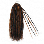QVR Brown Highlight Feather Crochet Human Hair #P1B/30 Afro Kinky Curly Machine Made Crochet Weave Hair Extensions