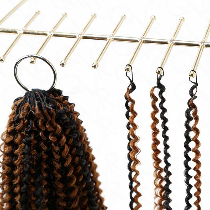 QVR Brown Highlight Feather Crochet Human Hair #P1B/30 Afro Kinky Curly Machine Made Crochet Weave Hair Extensions