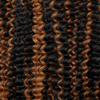 QVR Brown Highlight Feather Crochet Human Hair #P1B/30 Small Kinky Curly Machine Made Crochet Weave Hair Extensions