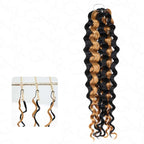 QVR Blonde Highlight Feather Crochet Human Hair #P1B/27 Water Wave Machine Made Crochet Weave Hair Extensions