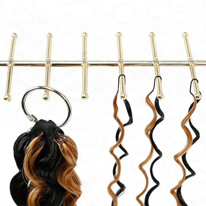 QVR Blonde Highlight Feather Crochet Human Hair #P1B/27 Water Wave Machine Made Crochet Weave Hair Extensions