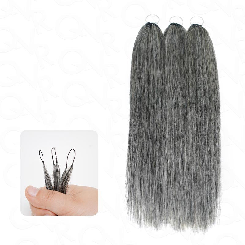 QVR Silk Straight Feather Crochet Human Hair Highlight #P4/27 Machine Made Crochet Weave Hair Extensions