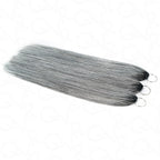 QVR Silk Straight Feather Crochet Human Hair Salt&Pepper Machine Made Crochet Weave Hair Extensions