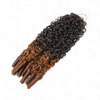 QVR Ombre Brown Feather Crochet Human Hair #T2/30 Burmese Curly Machine Made Crochet Weave Hair Extensions