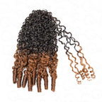QVR Ombre Brown Feather Crochet Human Hair #T2/30 Burmese Curly Machine Made Crochet Weave Hair Extensions