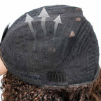 QVR Glueless Ombre Brown Twist Curly Half Wig with Black Roots 250% Density Human Hair Wig #T1B/30 Wear Go Flip Over Wig