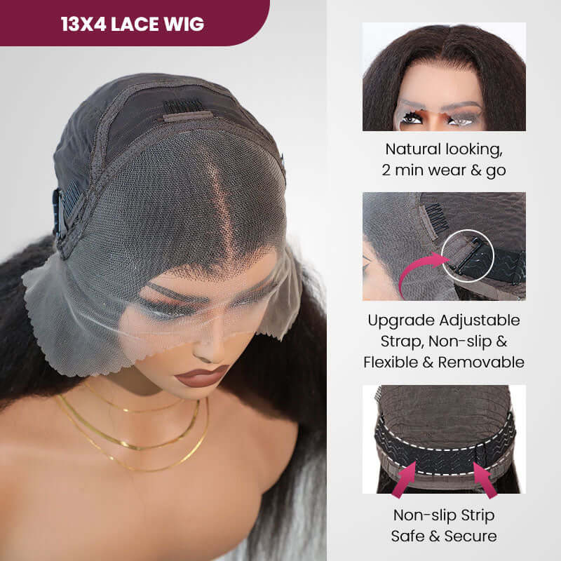 QVR Glueless Pre-cut 4x6 HD Lace Closure Human Hair Short Bob Wigs Straight Wear and Go Wigs