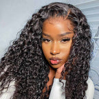 QVR Curly Edges Hairline Water Wave 5x5 Transparent HD Lace Closure Human Hair Wigs