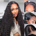 QVR Glueless Jerry Curly HD Lace 13x4 Lace Front Wigs Natural Black Human Hair Wig Beginner-Friendly
