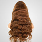 QVR Glueless Pre-cut 4x6 Lace Closure Human Hair Wigs Brown Color Body Wave Premium Wigs