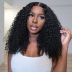 QVR Glueless Pre-cut 13x4 HD Lace Frontal Human Hair Wigs Kinky Curly Wear and Go Wigs