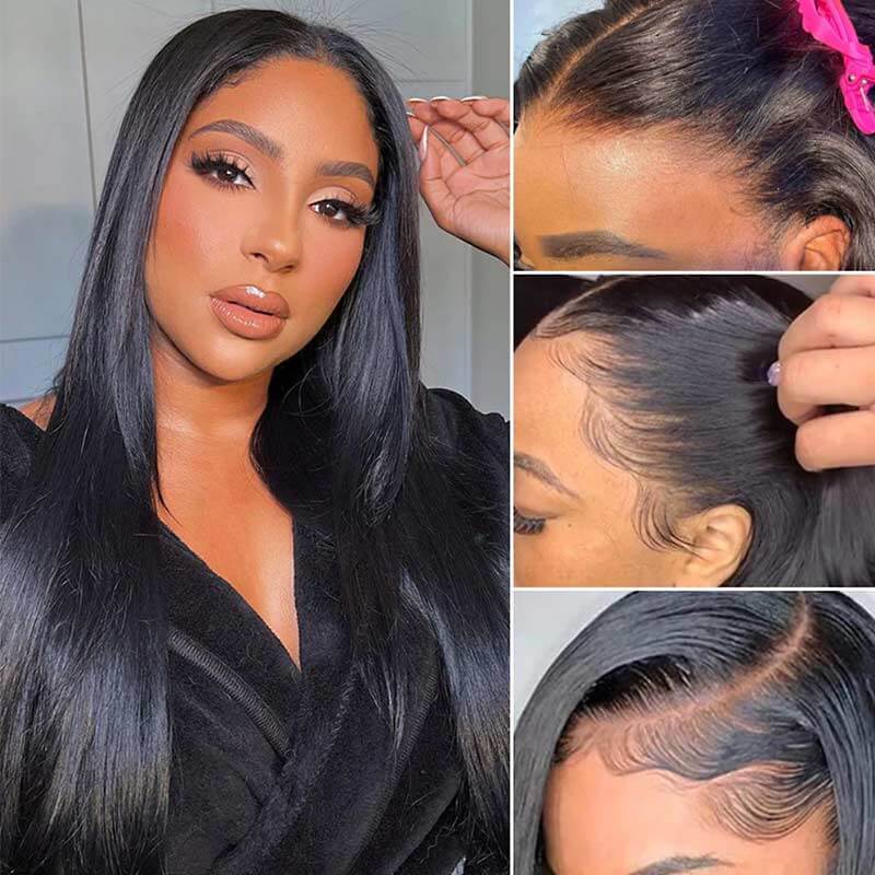 QVR Real Glueless Straight/Body Wave HD Pre Cut Lace Front Human Hair Wigs 210% Density