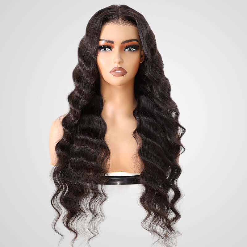 QVR Pre-plucked Loose Deep Wave 7x5 Lace Wig Pre-Bleached Wear&Go Wigs