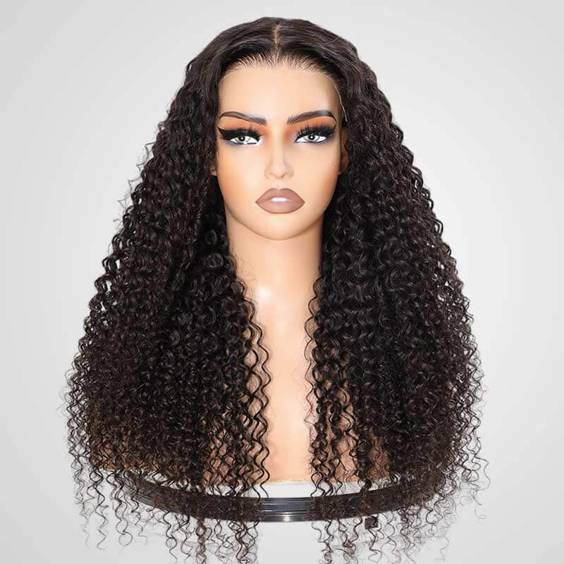QVR Glueless Jerry Curly Pre-Bleached 7x5 Lace Wig with Pre-plucked Hairline