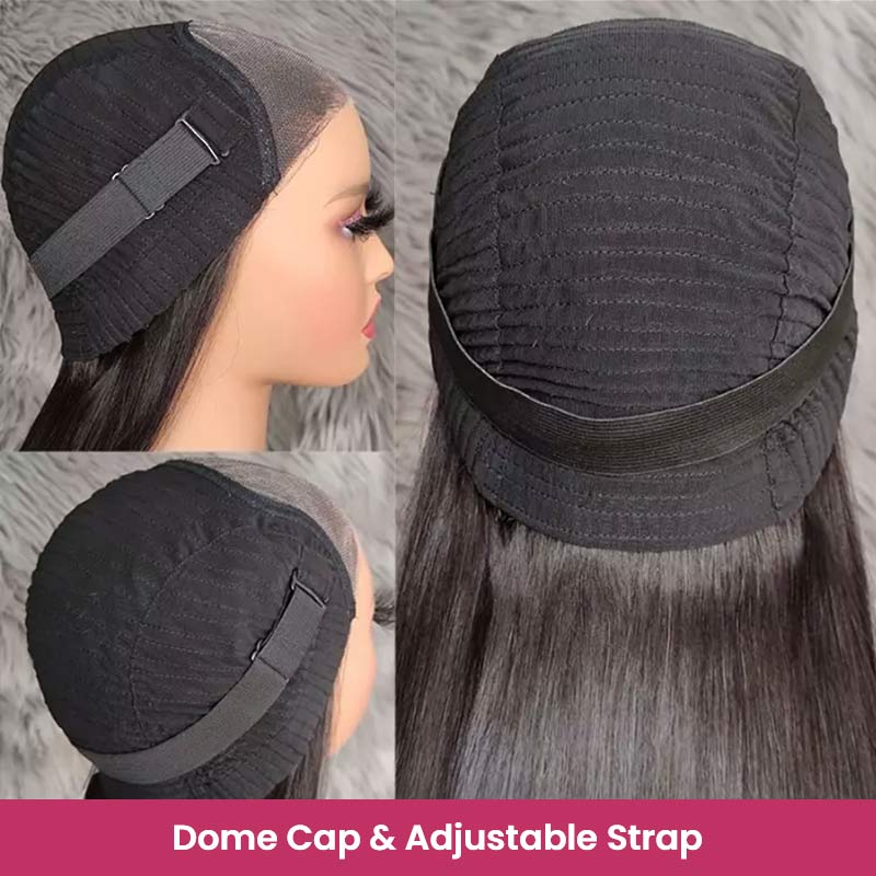 QVR Gluless Pre-cut 4x6 HD Lace Closure Human Hair Wigs Kinky Straight Wear&Go Wig
