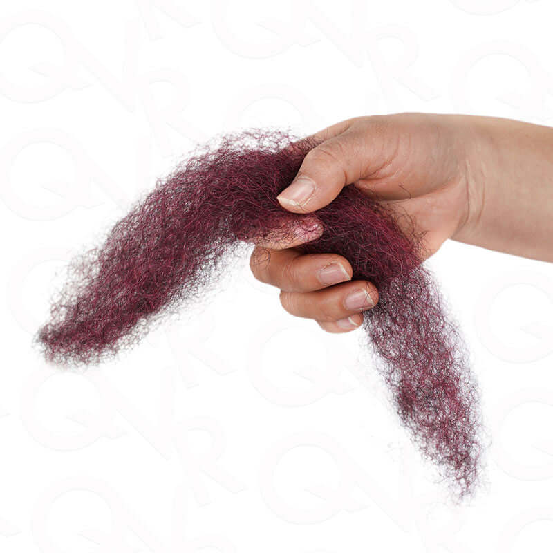 QVR Three Mix Colors Afro Kinky Bulk #1B/99J/Burgundy Human Hair For Braiding Dreadlock Hair
