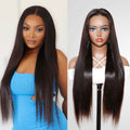 QVR Glueless Pre Cut 4x6 Lace Closure Straight Wig Human Hair HD Lace Wear & Go Wigs