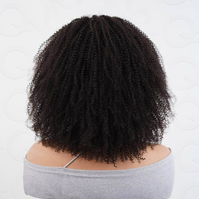 QVR Afro Kinky Curly V Part Wigs Human Hair Beginner Friendly No Leave Out