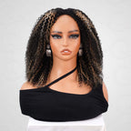QVR Invisible Lace Edge Kinky Curly V Part Wigs Highlight #1B/33/30/613 No Leave Out Human Hair Wig